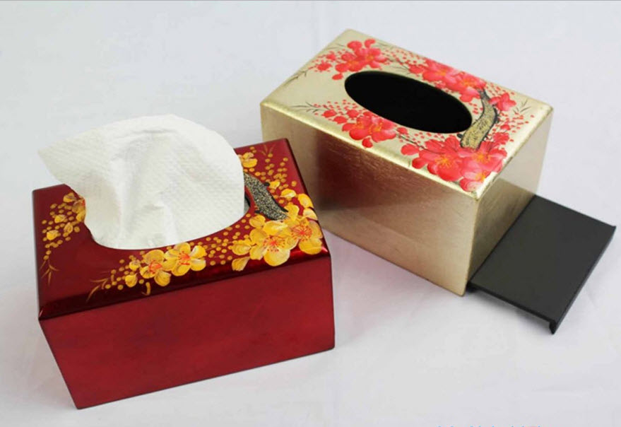 Vietnam lacquer tissue box, high quality